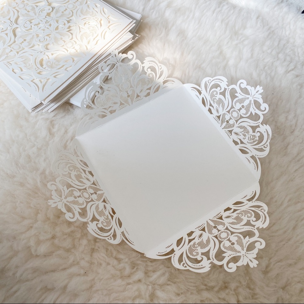 Laser Cut Lace Design Invitations - Bridal